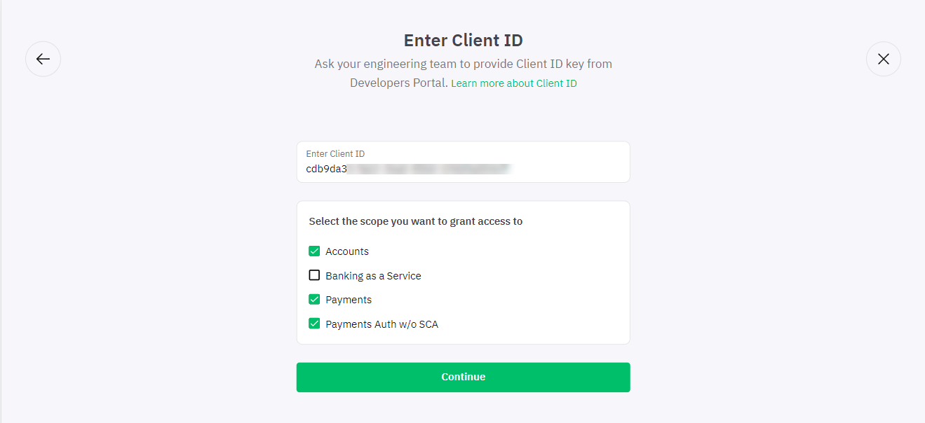 Generate authCode via Online Banking Portal - ConnectPay